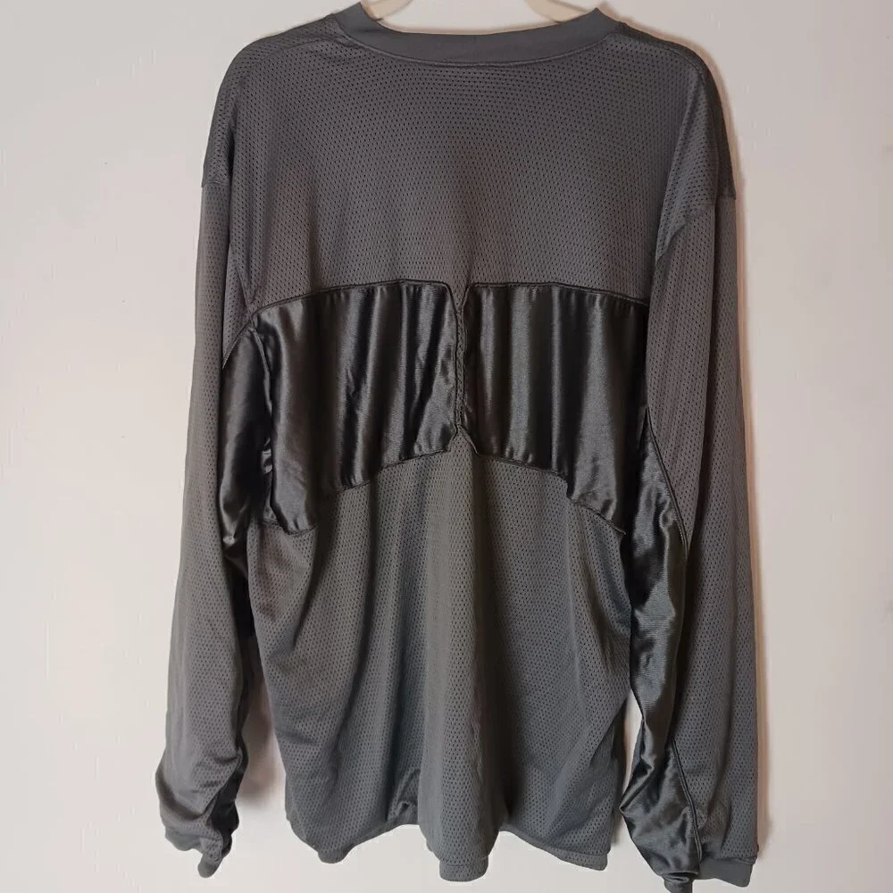 Nike Mixed Fabric Activewear Top Men's size XXL Gray & Black Long Sleeve